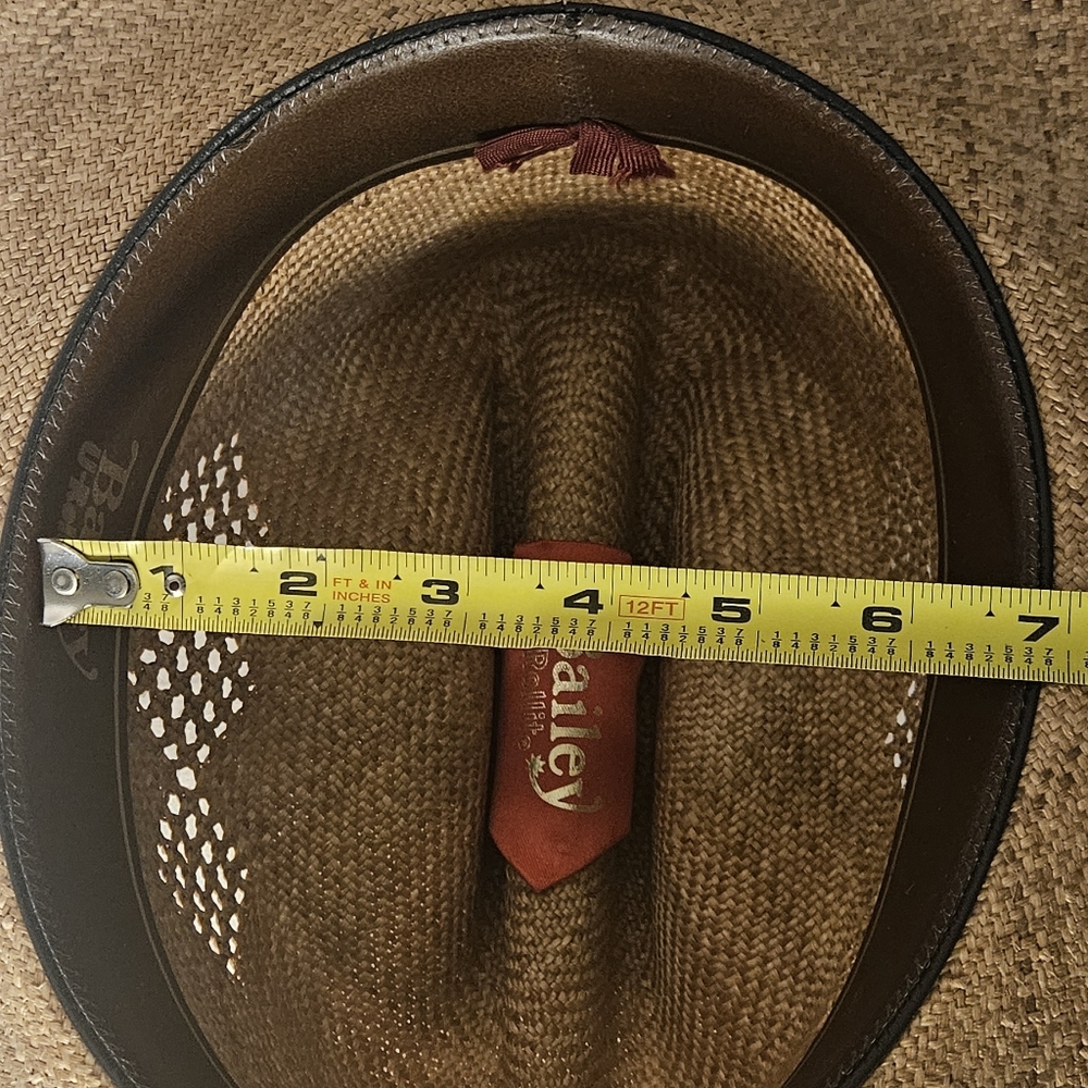 Vintage Bailey U-Rollit Cowboy Western Woven Raffia Straw Hat - Picture 7 of 12